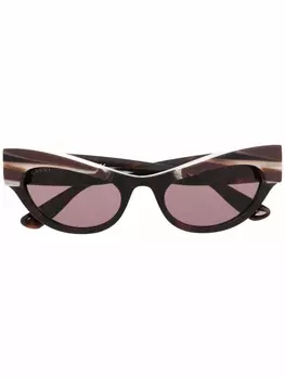 Gucci Eyewear солнцезащитные очки в оправе 'кошачий глаз', коричневый