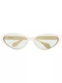 Gucci Eyewear солнцезащитные очки в оправе 'кошачий глаз', белый