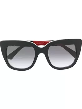 Gucci Eyewear солнцезащитные очки в оправе 'кошачий глаз' с логотипом, черный