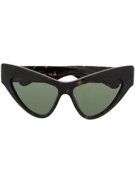 Gucci Eyewear солнцезащитные очки в оправе 'кошачий глаз', коричневый