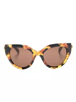 Gucci Eyewear солнцезащитные очки в оправе 'кошачий глаз' с логотипом, коричневый