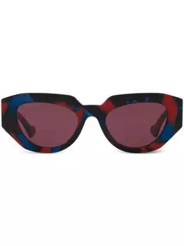 Gucci Eyewear солнцезащитные очки в оправе 'кошачий глаз', зеленый