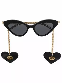 Gucci Eyewear солнцезащитные очки в оправе 'кошачий глаз', черный