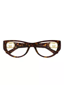 Gucci Eyewear солнцезащитные очки в оправе 'кошачий глаз', коричневый