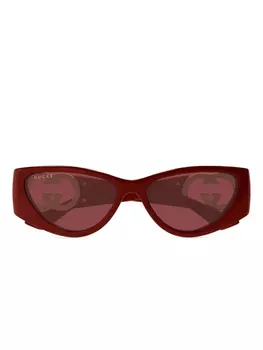 Gucci Eyewear солнцезащитные очки в оправе 'кошачий глаз', красный