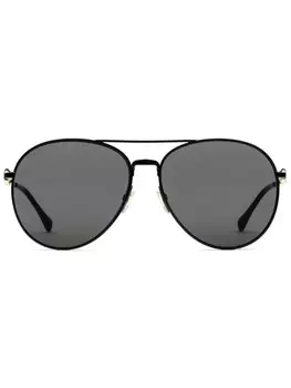 Gucci Eyewear солнцезащитные очки в оправе пилота, черный