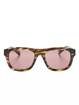 Gucci Eyewear солнцезащитные очки в оправе трапециевидной формы, коричневый