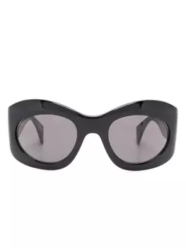Gucci Eyewear солнцезащитные очки в овальной оправе, черный