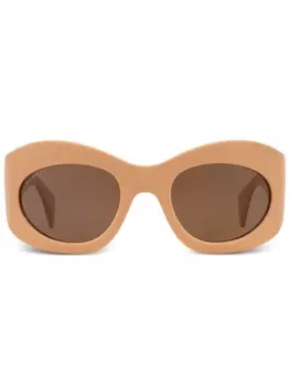 Gucci Eyewear солнцезащитные очки в овальной оправе, розовый