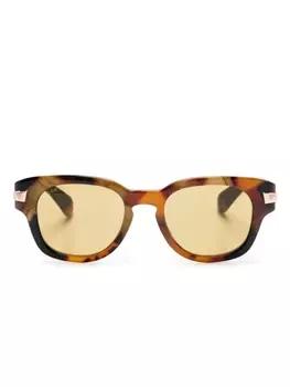 Gucci Eyewear солнцезащитные очки в овальной оправе, коричневый