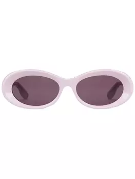 Gucci Eyewear солнцезащитные очки в овальной оправе, розовый