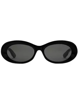 Gucci Eyewear солнцезащитные очки в овальной оправе, черный