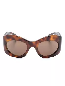 Gucci Eyewear солнцезащитные очки в овальной оправе, коричневый