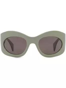 Gucci Eyewear солнцезащитные очки в овальной оправе, зеленый