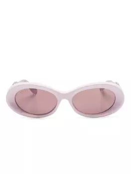 Gucci Eyewear солнцезащитные очки в овальной оправе, розовый