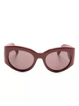Gucci Eyewear солнцезащитные очки в овальной оправе, коричневый