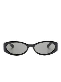 Gucci Eyewear солнцезащитные очки в овальной оправе, черный