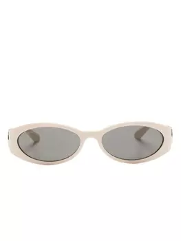 Gucci Eyewear солнцезащитные очки в овальной оправе, нейтральный цвет