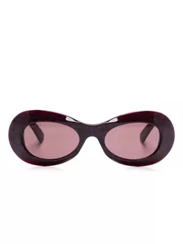 Gucci Eyewear солнцезащитные очки в овальной оправе, фиолетовый