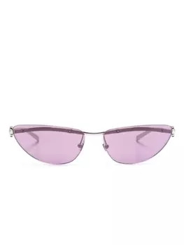 Gucci Eyewear солнцезащитные очки в овальной оправе, серебряный