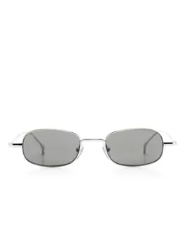 Gucci Eyewear солнцезащитные очки в овальной оправе, серебристый