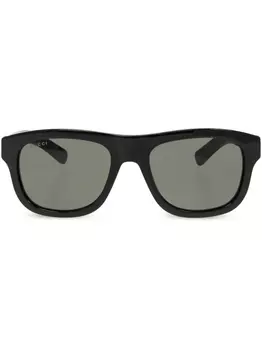 Gucci Eyewear солнцезащитные очки в овальной оправе, черный