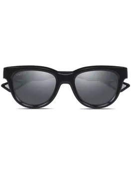 Gucci Eyewear солнцезащитные очки в овальной оправе, черный