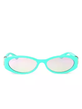 Gucci Eyewear солнцезащитные очки в овальной оправе, синий