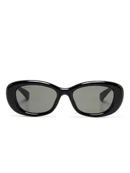 Gucci Eyewear солнцезащитные очки в овальной оправе, черный