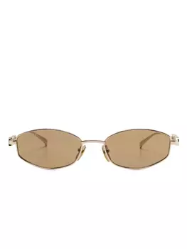 Gucci Eyewear солнцезащитные очки в овальной оправе, золотой