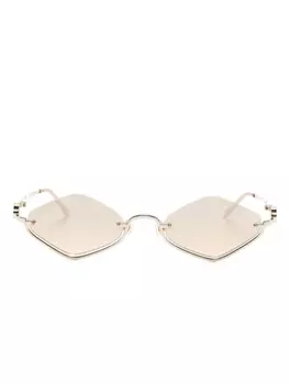 Gucci Eyewear солнцезащитные очки в полуободковой оправе, золотистый