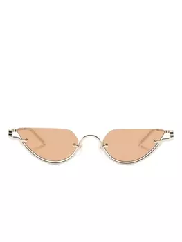 Gucci Eyewear солнцезащитные очки в полуободковой оправе, золотой