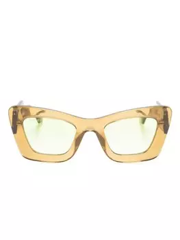 Gucci Eyewear солнцезащитные очки в прозрачной оправе, коричневый