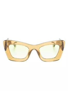 Gucci Eyewear солнцезащитные очки в прозрачной оправе, коричневый