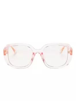 Gucci Eyewear солнцезащитные очки в прозрачной оправе, розовый