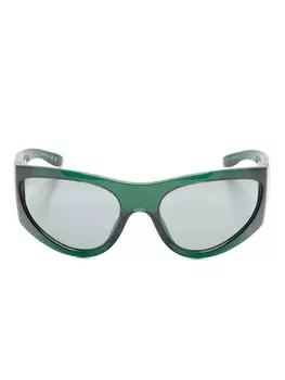Gucci Eyewear солнцезащитные очки в прозрачной оправе, зеленый