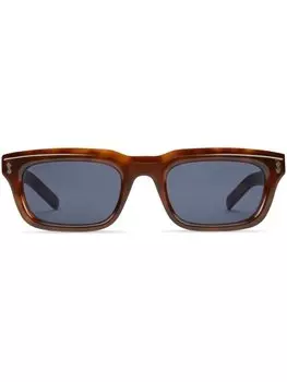 Gucci Eyewear солнцезащитные очки в прямоугольной оправе с логотипом, коричневый
