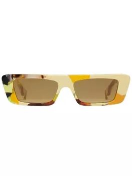 Gucci Eyewear солнцезащитные очки в прямоугольной оправе, желтый