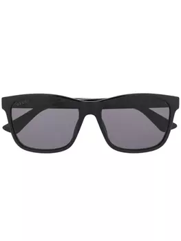 Gucci Eyewear солнцезащитные очки в прямоугольной оправе, черный