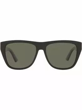 Gucci Eyewear солнцезащитные очки в прямоугольной оправе, черный