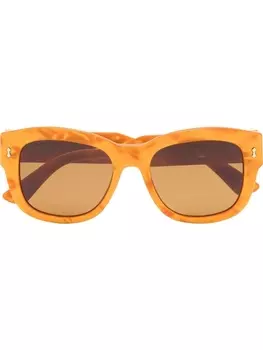 Gucci Eyewear солнцезащитные очки в прямоугольной оправе, нейтральный цвет