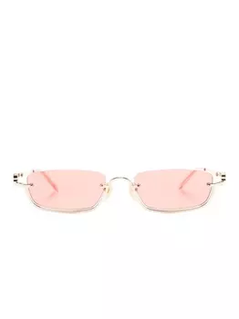Gucci Eyewear солнцезащитные очки в прямоугольной оправе, золотистый