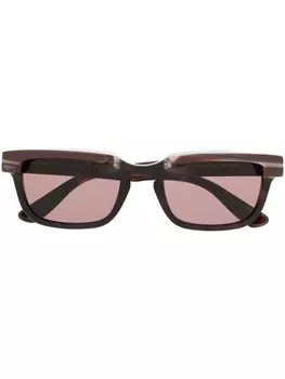 Gucci Eyewear солнцезащитные очки в прямоугольной оправе, коричневый