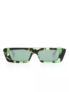 Gucci Eyewear солнцезащитные очки в прямоугольной оправе, зеленый