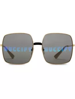 Gucci Eyewear солнцезащитные очки в прямоугольной оправе, золотистый