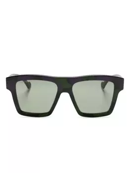 Gucci Eyewear солнцезащитные очки в прямоугольной оправе, зеленый