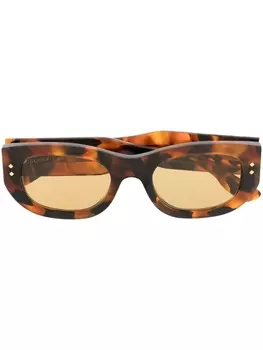 Gucci Eyewear солнцезащитные очки в прямоугольной оправе, коричневый