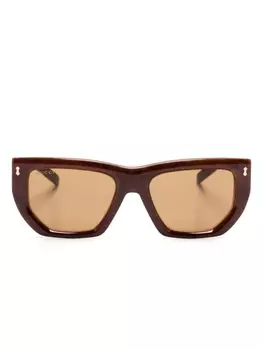 Gucci Eyewear солнцезащитные очки в прямоугольной оправе, коричневый