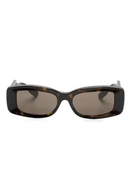 Gucci Eyewear солнцезащитные очки в прямоугольной оправе, коричневый