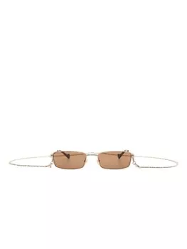 Gucci Eyewear солнцезащитные очки в прямоугольной оправе, золотистый